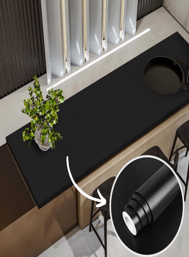 Abyssaly Stainless Steel Fridge Wrap Peel and Stick for Kitchen, Brushed Black Contact Paper, Self-Adhesive Metallic Wallpaper for Microwave Oven and Cabinets 15.7" X 393.7" - Image 4